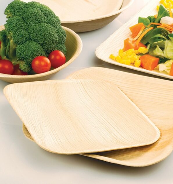 Piatti Di Palma ECO Leaf | 25 Cm (sciallo) | Confezione Da 25 Piatti