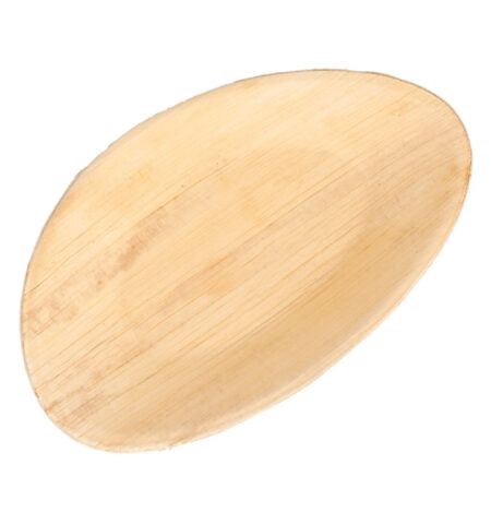 Piatto Ovale in Foglia di Palma Areca 26x16x2,5 cm - 25 pz