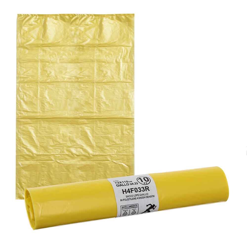 Cestino Porta Sacchi Per Spazzatura Da 60L - Supporto In Plastica Per Raccolta Differenziata, Giallo (35x33x70 Cm)