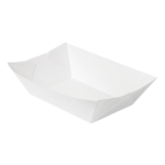 Vassoi a Barchetta in Cartoncino Bianco 1440 gr | 13,5x8,5x6,2 cm - 150 pz