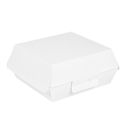 Scatola Hamburger in Cartoncino Bianco 14x13,7x6 cm - 50 pz