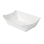 Vassoi a Barchetta in Cartoncino Bianco 480 gr | 10x6,2x4,8 cm - 200 pz