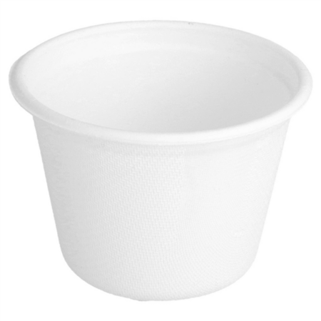 Coppetta Condimento in Bagassa bianco 140 ml - 50 pz