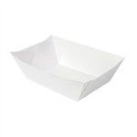 Vassoi a Barchetta in Cartoncino Bianco 1200 gr | 11,9x7,9x5,5 cm - 100 pz