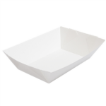 Vassoi a Barchetta in Cartoncino Bianco 2400 gr | 17x9,7x6,3 cm - 100 pz