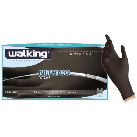 Guanti Walking Nitrico Nero L - 100 Pz