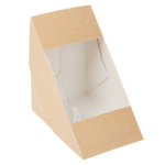 Scatola in Cartoncino Avana porta Tramezzini Triplo 12,4x12,4x8,3 cm - 50 pz