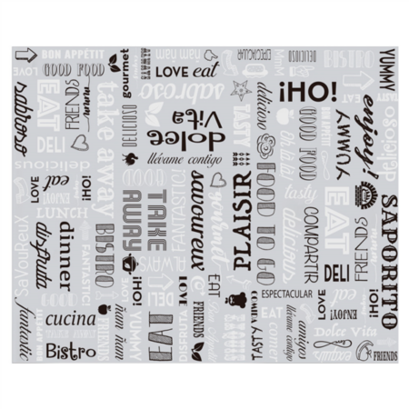 Carta Antigrasso + Alluminio 31x38 stampa Parole - 1000 pz