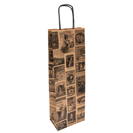 Buste Portabottiglie in Carta Avana Bacchus 14+8x40 Cm - 250 Pz