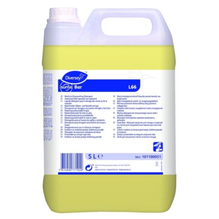 Suma Bar L66 5 LT - Detergente liquido per lavaggio meccanico stoviglie e bicchieri per acque dure