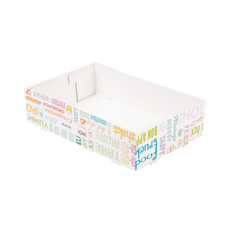 Vassoi per Trasporto in Cartone Stampa 'PAROLE' 25,5x16x6,5 cm - 25 pz