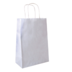 Buste in carta con manico cordino Bianco 32+16x43 cm - 250 pz