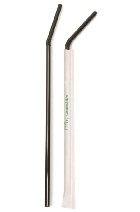 Cannuccia Pla Nera con Snodo Imbustata Ø5x24 cm - 250 pz