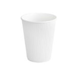 Bicchiere Cartoncino Doppia Parete Corrugata Bianco 360 ml (12 Oz) - 25 pz