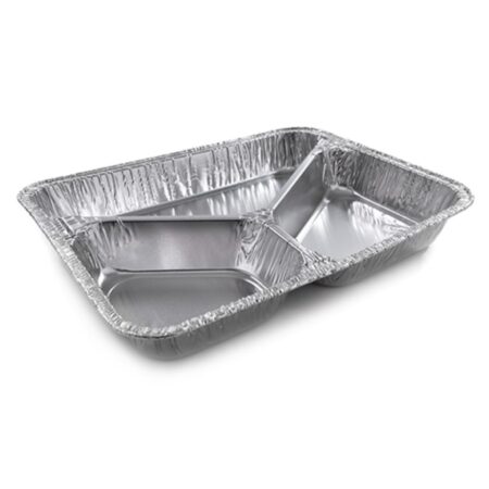Contenitore Alluminio 3 comparti 218 | 227x177x30 mm - 100 pz