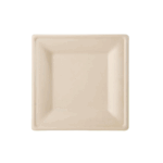 Piatto quadro bagassa colore naturale 26x26 cm - 50 pz