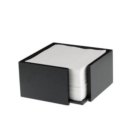 Portatovaglioli in bamboo Nero 19x19x10 cm