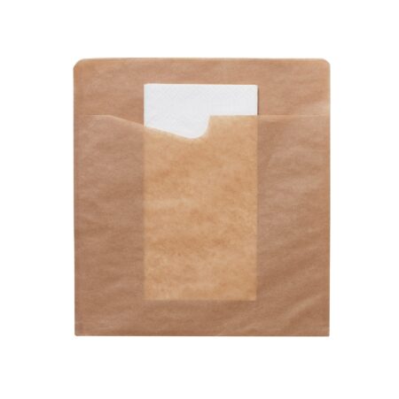 Sacchetto Snack con tovagliolo bianco 194x210 mm Marrone - 300 pz