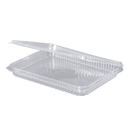 Vaschetta in PET CR30 con coperchio Piatto | 21x17x3 cm - 50 pz