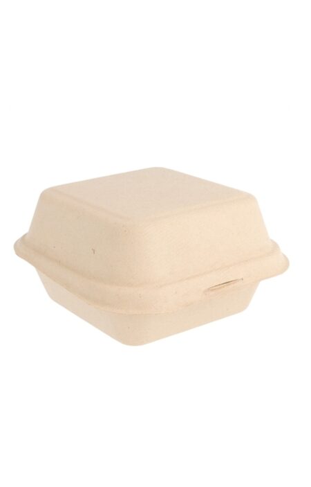 Scatola Hamburger Bagassa Natural 15x15 Cm - 50 Pz