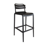 Sgabello Alto Con Schienale 'SUPRA-TEK' 52x51x103 cm Nero PP (4 unità)