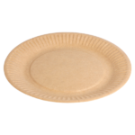 Piatti In Carta Avana Rotondi Bio-Laccati Ø 18 Cm - 20 pz