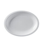 Piatto PP Ovale Riutilizzabile Bianco 315 mm - 25 pz